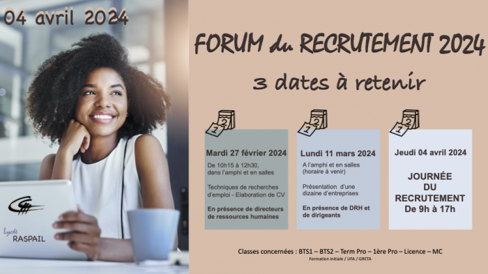 Dates Forum du recrutement 2024