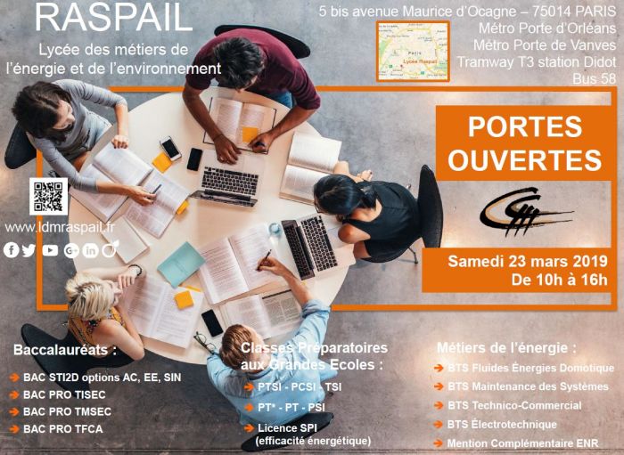 Journées portes ouvertes 2019 du Lycée professionnel et technologique Raspail, à Paris