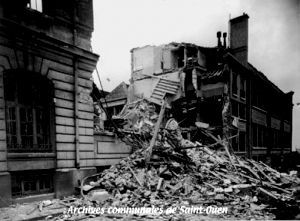 L'École Nationale Professionnelle de Saint-Ouen, partiellement détruite pendant la guerre.