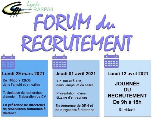 Organisation du forum de recrutement Organisation du forum de recrutement