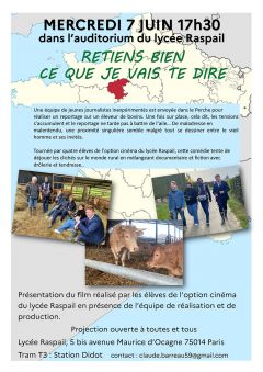 Retiens bien ce que je vais te dire Mercredi 78 juin à 17H30