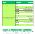 RENTREE 2026 : PLANNING D'ACCUEIL DES CLASSES