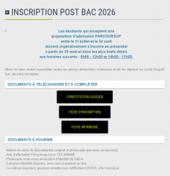 INSCRIPTION POST-BAC