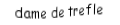 Je suis une carte à jouer. Je suis entre le valet et le roi, je suis noir mais pas de pique.